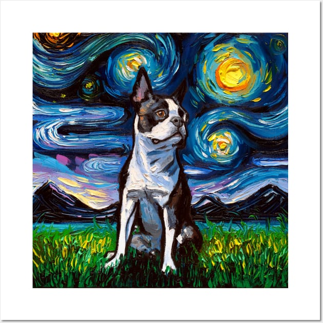 Boston Terrier Night 2 Wall Art by sagittariusgallery